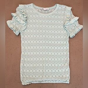 Zara Crochet Short Sleeve Top